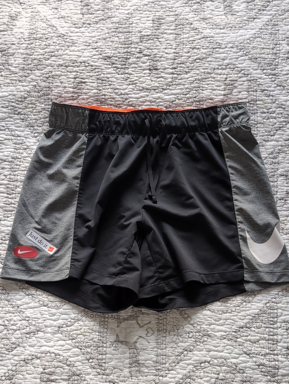 Nike Women’s Black Athletic Shorts with Gray Panels